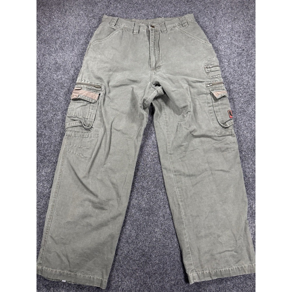 Y2K Urban Jeanswear Cargo Pants Mens 34x31 Olive Military Utility Skater